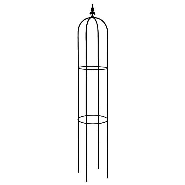 Levně Opora/obelisk SEMANI kulatá se špicí kovová černá 150cm