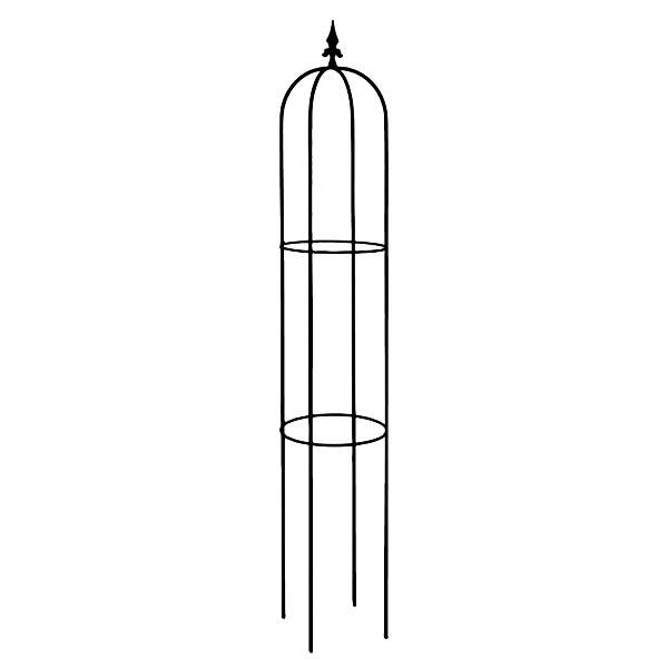 E-shop Opora/obelisk SEMANI kulatá se špicí kovová černá 200cm