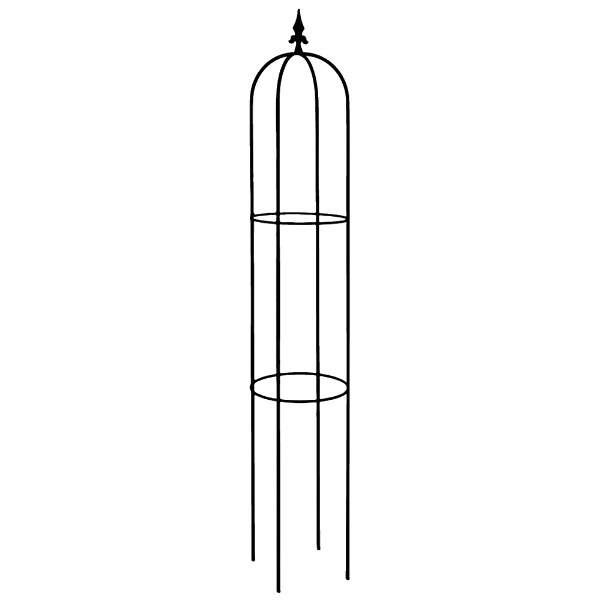 Opora/obelisk SEMANI kulatá se špicí kovová černá 100cm