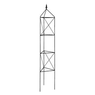 Opora/obelisk PUULA trojúhelník se špicí kovová černá 185cm