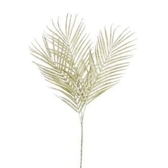 Palma větev listy umělá s glitry zlatá 80cm