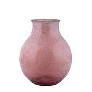 Váza kulatá sklo růžová 36cm