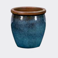 Květináč BONN hnědý lem keramika modrozelená 50cm