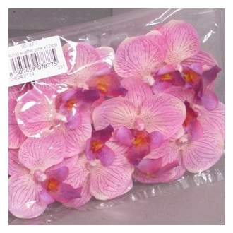 Orchidej květ umělý růžový 12ks