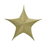 Hvězda závěs plastová s glitry zlatá 180cm