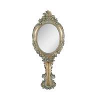 Zrcadlo s rukojetí MARIE polyresin/sklo zlatá 26,5cm
