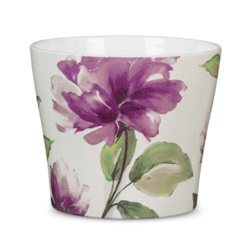 Levně Obal BURGUNDY ROSE 808 keramika fialové květy 15cm