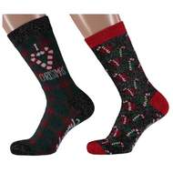 Ponožky dámské lízátka 2ks vel.36-41 červená/černá