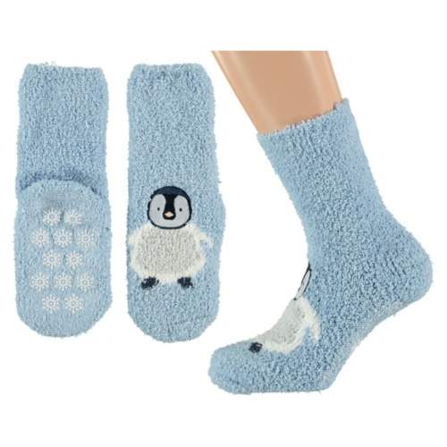Levně Ponožky dětské tučňák 3D vel.27-30 světle modrá