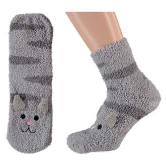 Ponožky dětské kočka 3D vel.35-38 šedá