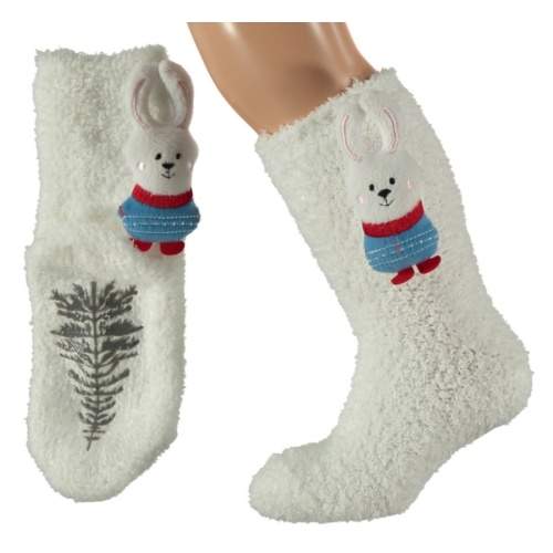 Levně Ponožky dětské zajíc 3D vel.23-26 bílá