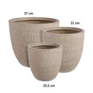 Obal kulatý kónický SCOTIA škrábaný keramika krémová 37cm