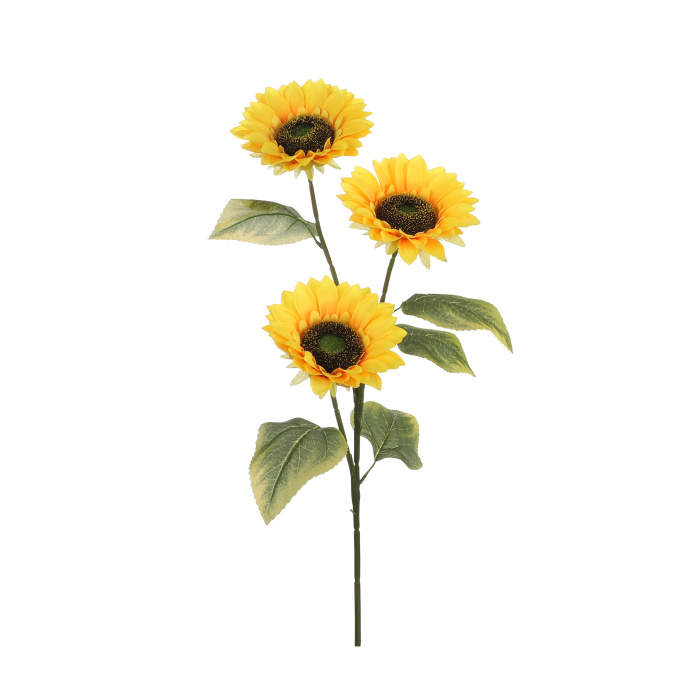 Levně Slunečnice řezaná umělá 3 květy žlutá 92cm