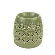 Aromalampa dekor kosočtverce keramika zelená 11cm