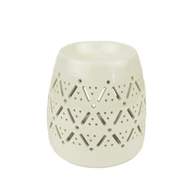 Aromalampa dekor kosočtverce keramika bílá 11cm