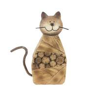 Dřevěná dekorace kočka  kulatina 22cm