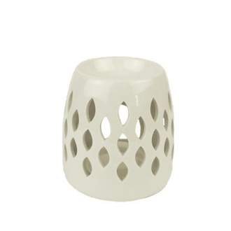 Aromalampa dekor elipsy keramika bílá 11cm