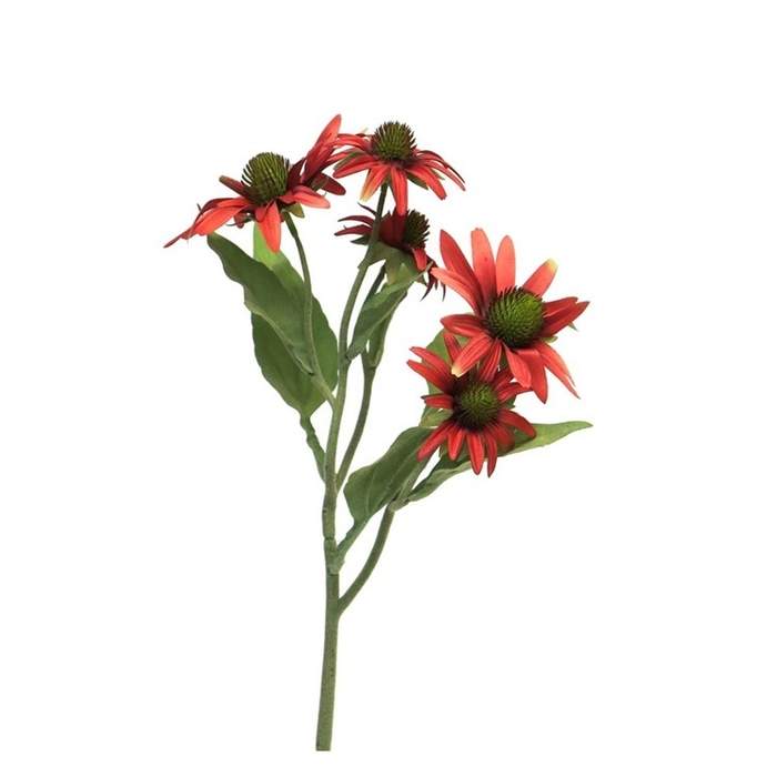Levně Rudbekie BECKS řezaná umělá 5 květů červená 50cm