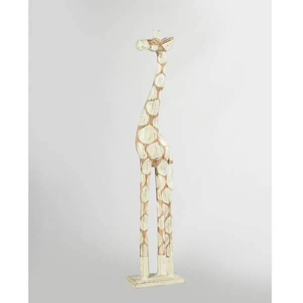 Levně Dřevěná dekorace žirafa 77cm