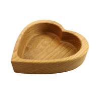 Miska tvar srdce dřevo přírodní 17,5cm