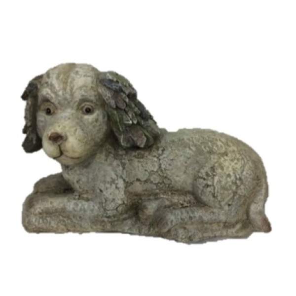 Levně Pes ležící keramika šedá 40cm