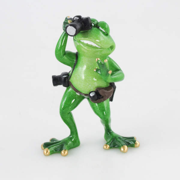 Levně Žába fotograf polystone zelená 17cm