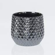 Obal kulatý dekor diamanty keramika černá 18,5cm