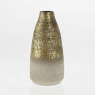 Váza kónická úzké hrdlo  keramika zlatá 33cm