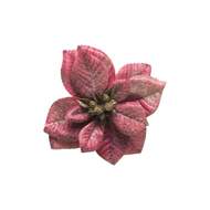 Poinsettia ODA květ na klipu umělá lilková 11cm