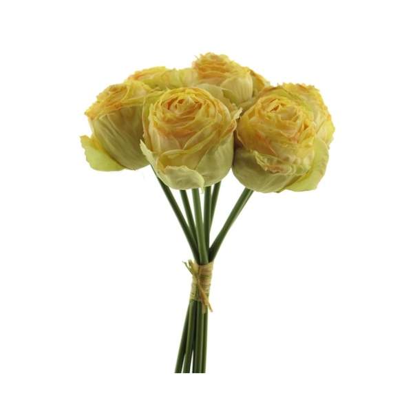E-shop Růže CABBAGE svazek umělá 7ks krémová 25cm