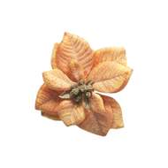 Poinsettia ODA květ na klipu umělá oranžová 11cm