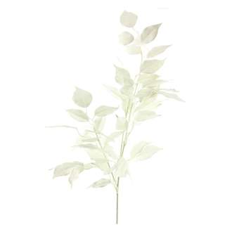 Ficus řezaný umělý s glitry bílý 90cm