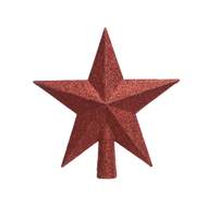 Špička vánoční nerozbytná hvězda třpitivá červená 19cm