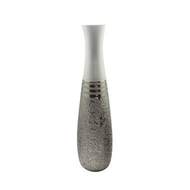 Keramická váza stříbrno-bílá 51,5cm
