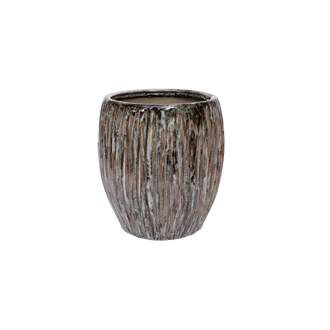 Obal kulatý BAREN škrábaný keramika šedá 18cm