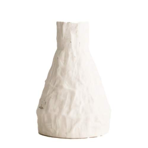 Levně Váza keramika bílá úzké hrdlo 15cm