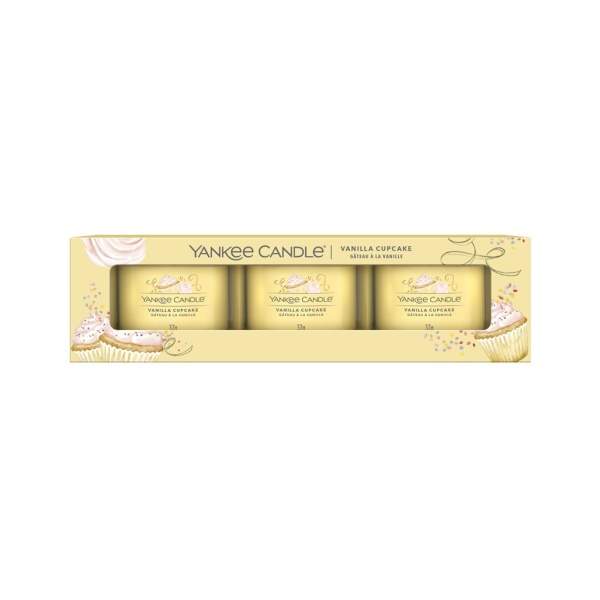 Levně Votiv sklo YANKEE CANDLE Vanilla Cupcake 3ks