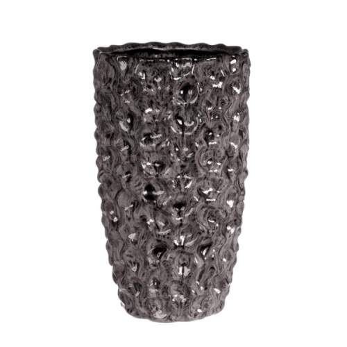 Levně Váza válec keramika glazovaná šedá 25cm