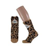 Ponožky dámské leopard 3D hnědo-černá
