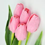 Tulipán řezaný umělý 40cm růžový