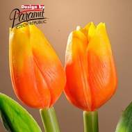 Tulipán řezaný umělý 40cm oranžovo-žlutý