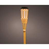 Lampa pochodeň venkovní solární 1LED plamen bambusová 54cm