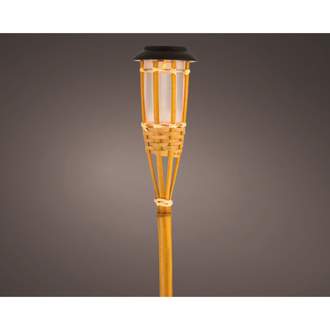Lampa pochodeň venkovní solární 1LED plamen bambusová 54cm