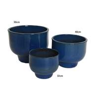 Obal kulatý MILA úzké dno keramika glazovaný modrý 50cm
