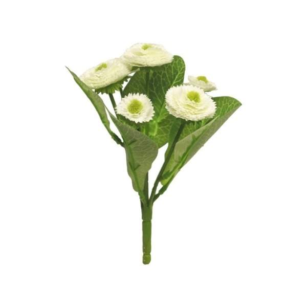 Levně Sedmikráska trs umělá 6 květů krémová 20cm