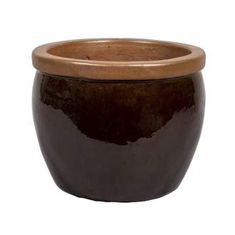 Květináč BONN hnědý lem keramika hnědá 36cm