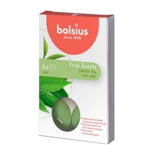Levně Svíčka čajová vonná BOLSIUS 6ks Green Tea