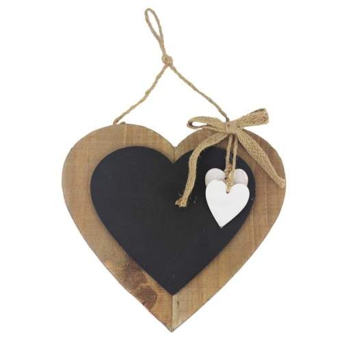 E-shop Tabule srdce dřevo hnědá 36cm
