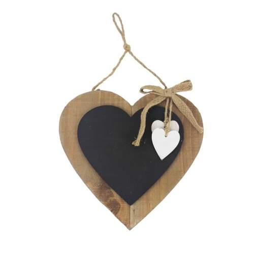 E-shop Tabule srdce dřevo hnědá 25cm