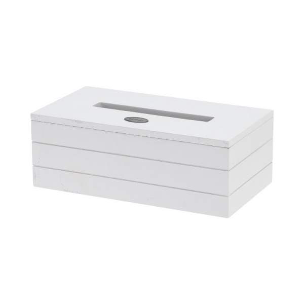 Levně Box na papírové kapesníky dřevo bílá 25cm